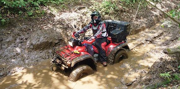 atv in mud