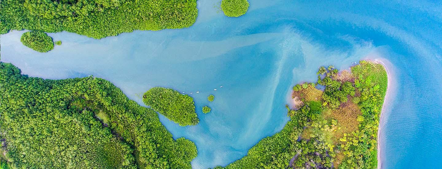 aerial view of south pacific