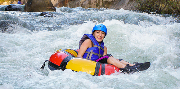 woman tubing