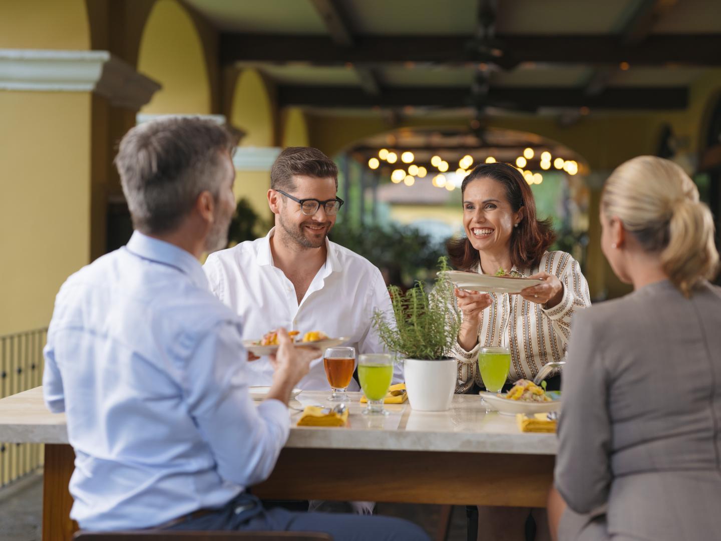 Group of people having brunch