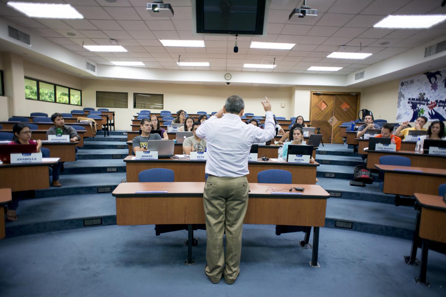 Professor teaching a class