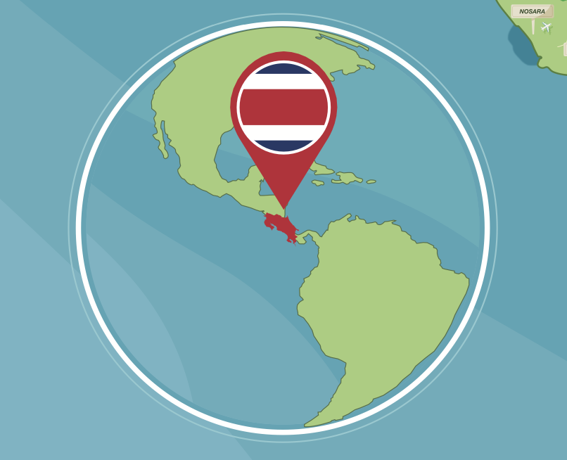 map of costa rica
