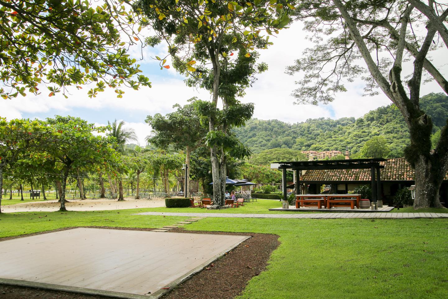 outdoor area of a wellness retreat