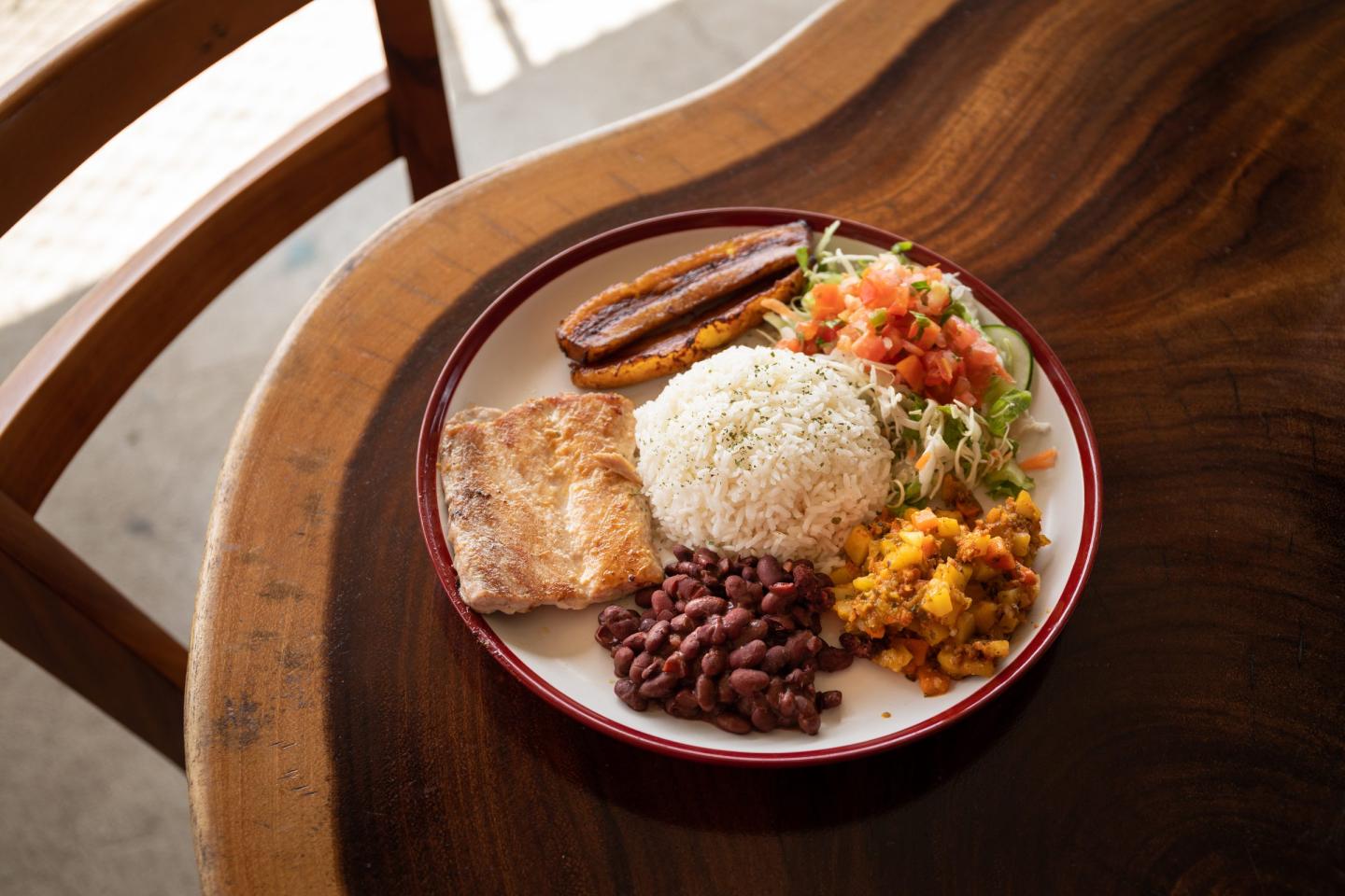 Casado, a typical Costa Rican lunch plate